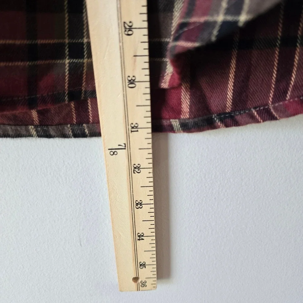The North Face‎ Mens Plaid Flannel Button Up Shirt XL Long Sleeve Red Brown